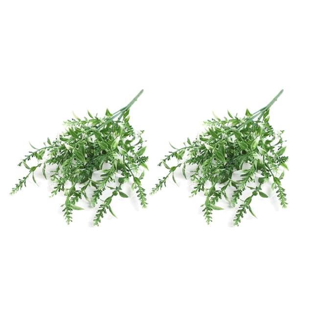 Toystoory 2 uds lavanda artificial flor falsa plástico 7 puntas ramo de plantas suministros de bricolaje para fiesta exterior verde blanco Type2 NO2