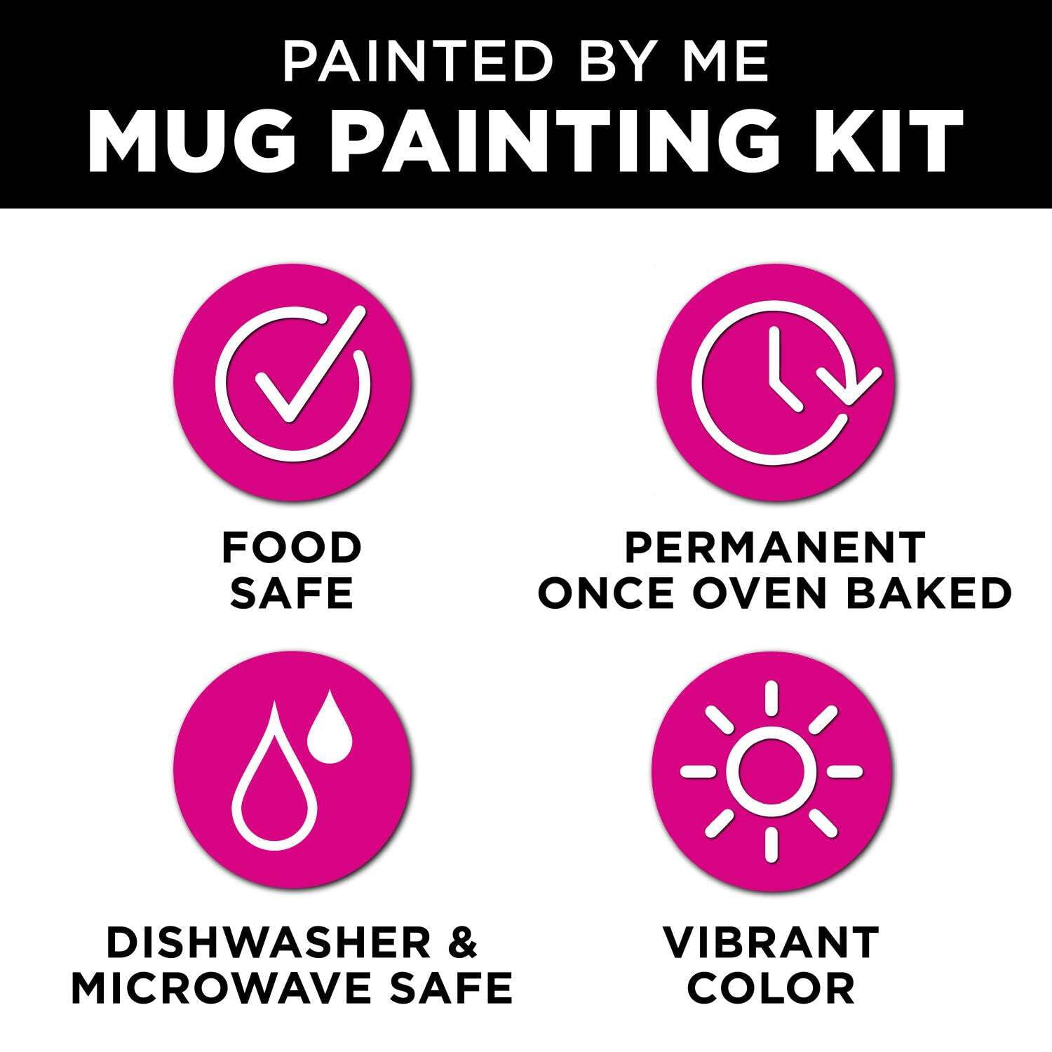 Tulip Painted by Me Mug Painting Craft Kit, 16 Piece Set with 4 Mugs, 8 Paint Pots and 4 Brushes