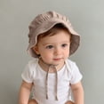 thumbnail image 2 of Xijirk Baby Ruffled Brim Sun Hat Soft Organic Upf 50 Plus with Adjustable Chin Strap Gentle Cozy Headwear for Outdoor Play and Beach Travel,Grey,6 Months-2 Years, 2 of 4
