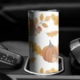 thumbnail image 3 of 20oz Fall Pumpkins Leaves Pattern Skinny Tumblers Stainless Steel Tumbler with Lid and Straw,Vacuum Insulated Double Wall Travel Tumbler Cups with Cleaning Brush for Coffee,Tea, 3 of 6