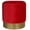 Red with Gold Base, variant on Cortesi Home Sheppe Cylindrical Ottoman 18", Blue Velvet with Gold Metal Base