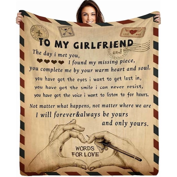 Gifts for Girlfriend to My Girlfriend Blanket Romantic Gifts for Her I Love You Throw Blankets Birthday Anniversary Blankets for Bed Sofa
