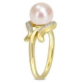 thumbnail image 3 of Everly Women's Cultured Pearl and Diamond 10k Yellow Gold Ring, 3 of 6