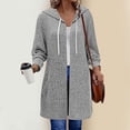 thumbnail image 2 of Hurxie Women's Zip Up Hoodies Oversized Fleece Long Tunic Sweatshirts Casual Long Sleeve Fall Hoodie Jacket Coat Gray,S, 2 of 6