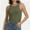 Olive green, variant on Women's Crewneck Racerback Ribbed Tank Tops Summer Basic High Neck Sleeveless Slim Fit Crop Tops