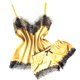 thumbnail image 2 of Conjunto de pijama sexy de seda para mujer: camisola y pantalones cortos de satén, tirantes ajustables con cuello en V, lencería para dormir y ocasiones especiales, tejido con mezcla de spandex, 2 of 6