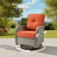 thumbnail image 3 of Ovios 3 Pieces Patio Furniture Set 2 Swivel Rocking Chairs Wicker Glider Chairs with Side Table for Backyard or Balcony, 3 of 8