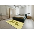 thumbnail image 5 of Ahgly Company Machine Washable Indoor Round Transitional Sun Yellow Area Rugs, 3' Round, 5 of 7