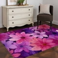 thumbnail image 3 of Area Rugs for Living Room Bedroom, Watercolor Flowers 4'x6' Rug Washable Carpet Runner Indoor Outdoor, Spring Floral Vintage Pink Purple Non Slip Accent Floor Mats Rug for Kitchen, Office, 3 of 8