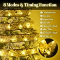 thumbnail image 3 of Woeilo Christmas Ribbon Lights Decorations Indoor : 78FT 200 LED Timer Ribbon Fairy Lights - 8 Modes Remote LED Christmas Tree Ribbon Indoor - Warm White Gold Ribbon Lights Battery and USB, 3 of 5
