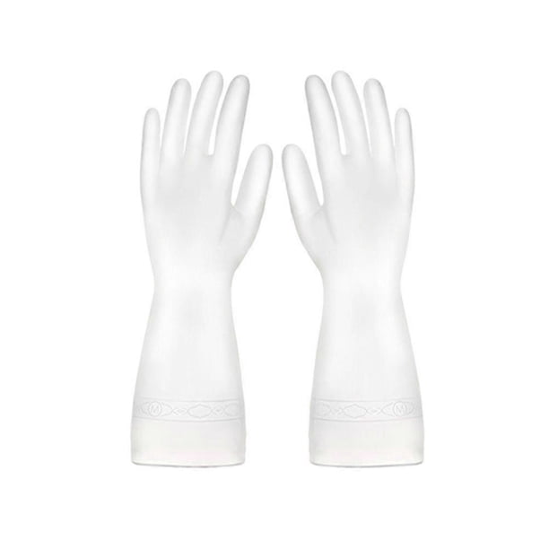 1 Pair Reusable Translucent Kitchen Cleaning Gloves Household Waterproof Protective Dishwashing Gloves (Size L Random Pattern)