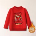 thumbnail image 2 of Youmylove Children Sweater With Thick Crewneck And 2024 New Year Greetings For Boys Girls Autumn Winter New Year Red New Year Base Sweatshirt Leisure Child Clothing, 2 of 6