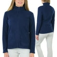 thumbnail image 4 of ToBeInStyle Women's High Collar Polar Fleece Long Sleeve Jacket - Navy - Large, 4 of 7