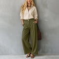 thumbnail image 7 of ClodeEU Women's 2 Piece Outfits ,Long Sleeve Button Down Shirt and High Waist Pleated Wide Leg Pants Set, Solid Color Casual Matching Set ,Women's Plus M, 7 of 7