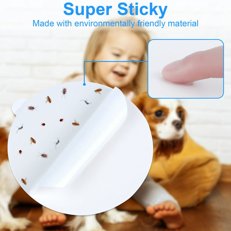 Flea Trap Electric Pest Trap Warm & Blue LED Light with 10 Pieces Sticky Board Refills - Children Pets Safe Flea Killer for Inside Your Home, Size: 1