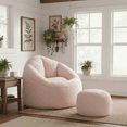 thumbnail image 2 of Homy Casa Adult Bean Bag Chair with Footrest, High Back Foam Lounge Sofa, 2 of 7