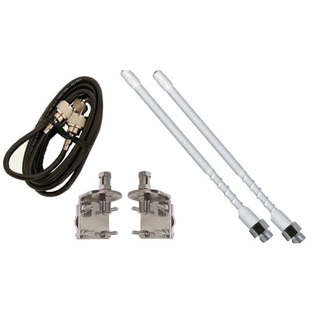 Procomm HSD9954W 4 ft. Dual Fiberglass Antenna Kit - White