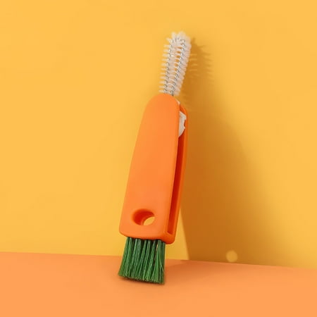 

3-in-1 Cup Lid Cleaning Brush Multifunctional Hard Bristles Water Bottle Spout Small Gap Cleaning Tools Folding for Seam New