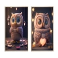 thumbnail image 2 of Designart "Adorable Knitted Pink Heart Owl IV" Animals Owl Framed Wall Art Set Of 2 - Children's Art Pink Frame Gallery Set For Office Decor, 2 of 6
