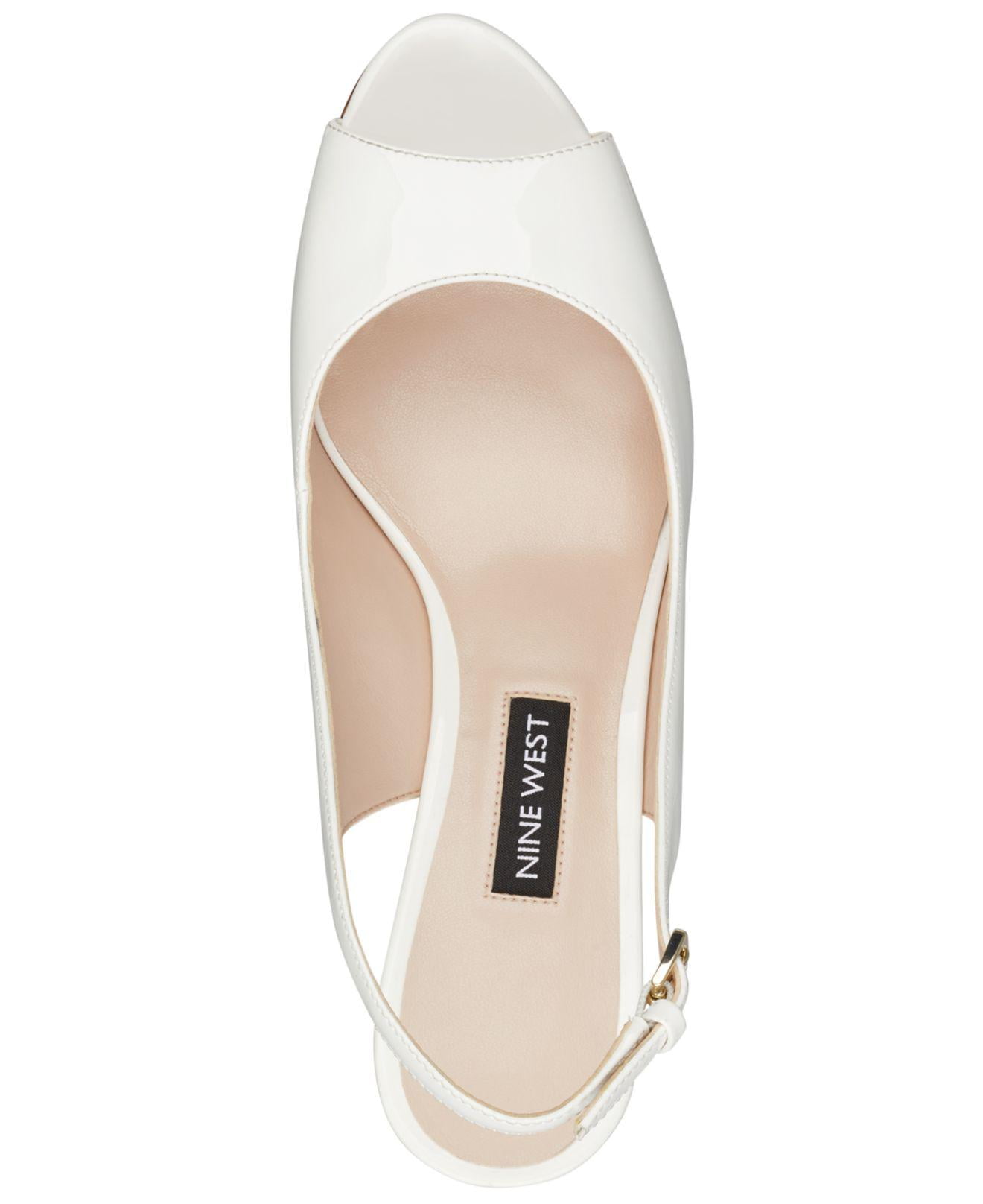 nine west gabrielle slingback platform pumps