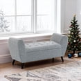 thumbnail image 2 of HOMCOM Banc de Rangement Rembourré, Banc Ottoman Moderne avec Accoudoirs, Gris, 2 of 10