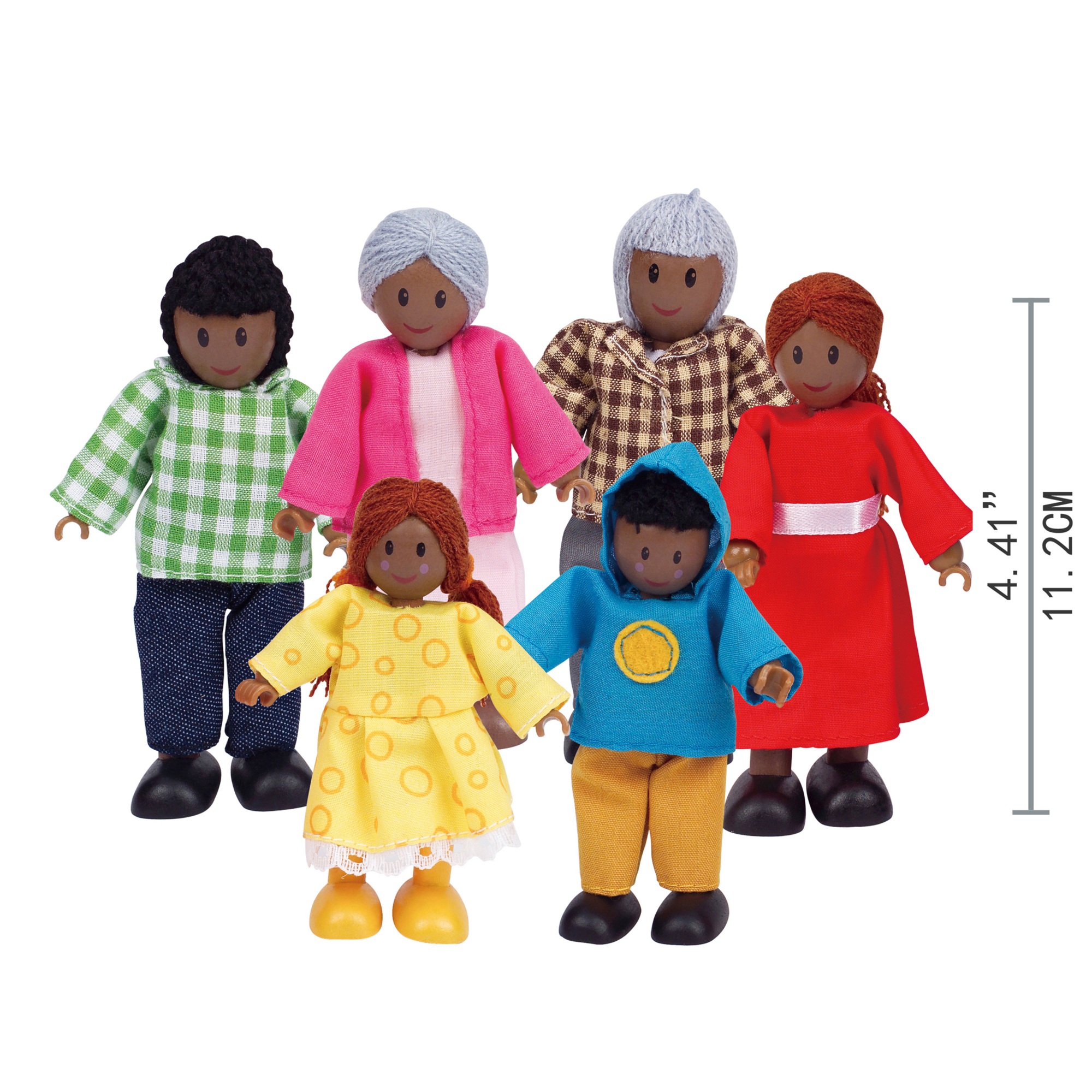 Hape African American Happy Family Dollhouse Set with 6 Dolls - image 3 of 5