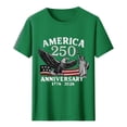 thumbnail image 3 of FchengtaiS 250th Anniversary USA Shirts for Men American Flag T-Shirt 4th of July Shirt Short Sleeve Crewneck Pullover Tops 250 Years Birthday Patriotic Tops Green XXL, 3 of 5