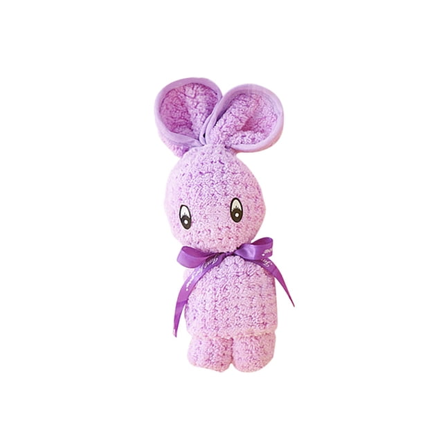 Pisexur Belleza Maquillaje Toalla pequeña de vellón de corales, pañuelo cuadrado, toalla de regalo con forma de conejos lindospara mujeres y hombres