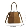 thumbnail image 5 of Handbags for Women, Retro Flannel Handbag Clip Crossbody Bag Vintage Commute Shoulder Bag (Brown), 5 of 5