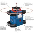 thumbnail image 2 of BOSCH REVOLVE4000 GRL4000-80CHVK 18V Exterior 4000ft Range Horizontal/Vertical Self-Leveling Cordless Rotary Laser Kit w/ Bluetooth Connectivity, Laser Receiver, CORE18V Battery, Tripod and Grade Rod, 2 of 5