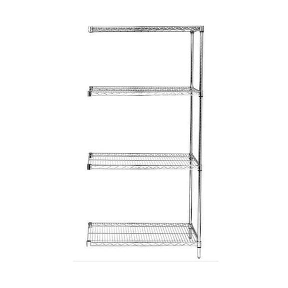 Wire Shelving, 18"D x 36"W x 54"H, 4 Shelves, Chrome 45VY28