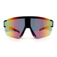 thumbnail image 6 of Mens Color Mirror Polarized Plastic Sport Wrap MTB Plastic Sunglasses Black Red - Red Mirror, 6 of 9