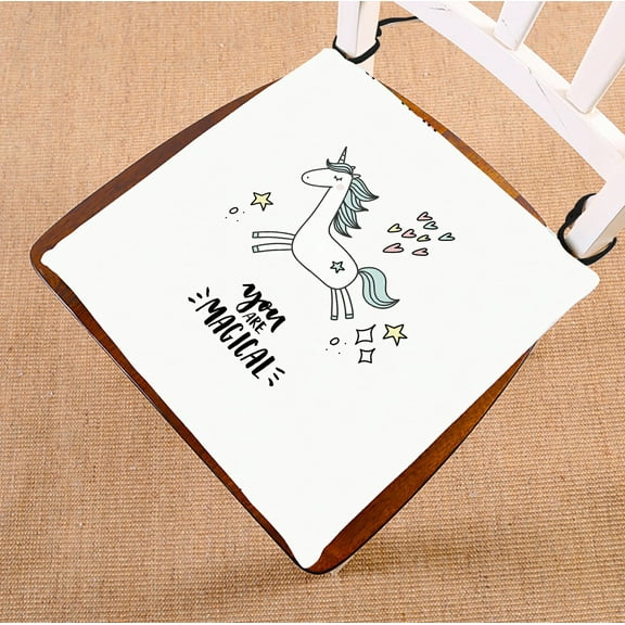 ABPHQTO Unicorn Chair Pad Seat Cushion Chair Cushion Floor Cushion Two Sides Printing 16x16 Inch
