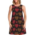 thumbnail image 1 of Fotbe Gold Glitter Heart Vestido de Verano sin Mangas para Mujer – Vestido Midi Línea A, Estilo Camiseta Floral, Vestido Playero Casual y Fluido, 1 of 7