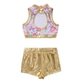 thumbnail image 4 of iiniim Kids Girls Shiny Sequins Hip-hop Jazz Dance Costumes Crop Top with Bottoms Set, 4 of 7
