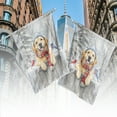 thumbnail image 4 of Playful Golden Retriever Welcomes Winter Snowy Day with Cardinal Bird House Flag 28x40in Double Sided Goldens Dog Lover Gifts Idea Outdoor Decor - 2017, 4 of 5