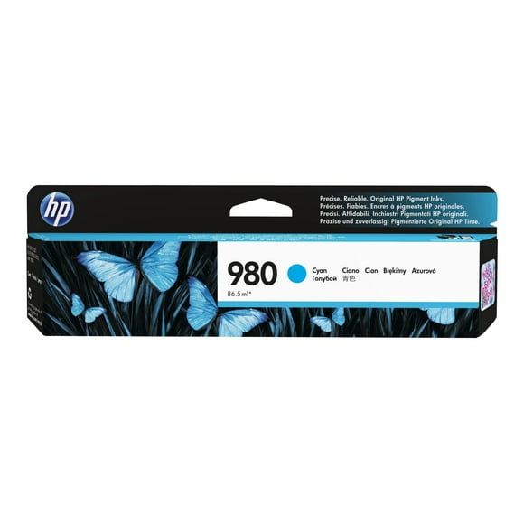 HP 980 - 86.5 ml - cyan - original - ink cartridge - for Officejet Enterprise Color MFP X585; Officejet Enterprise Color Flow MFP X585