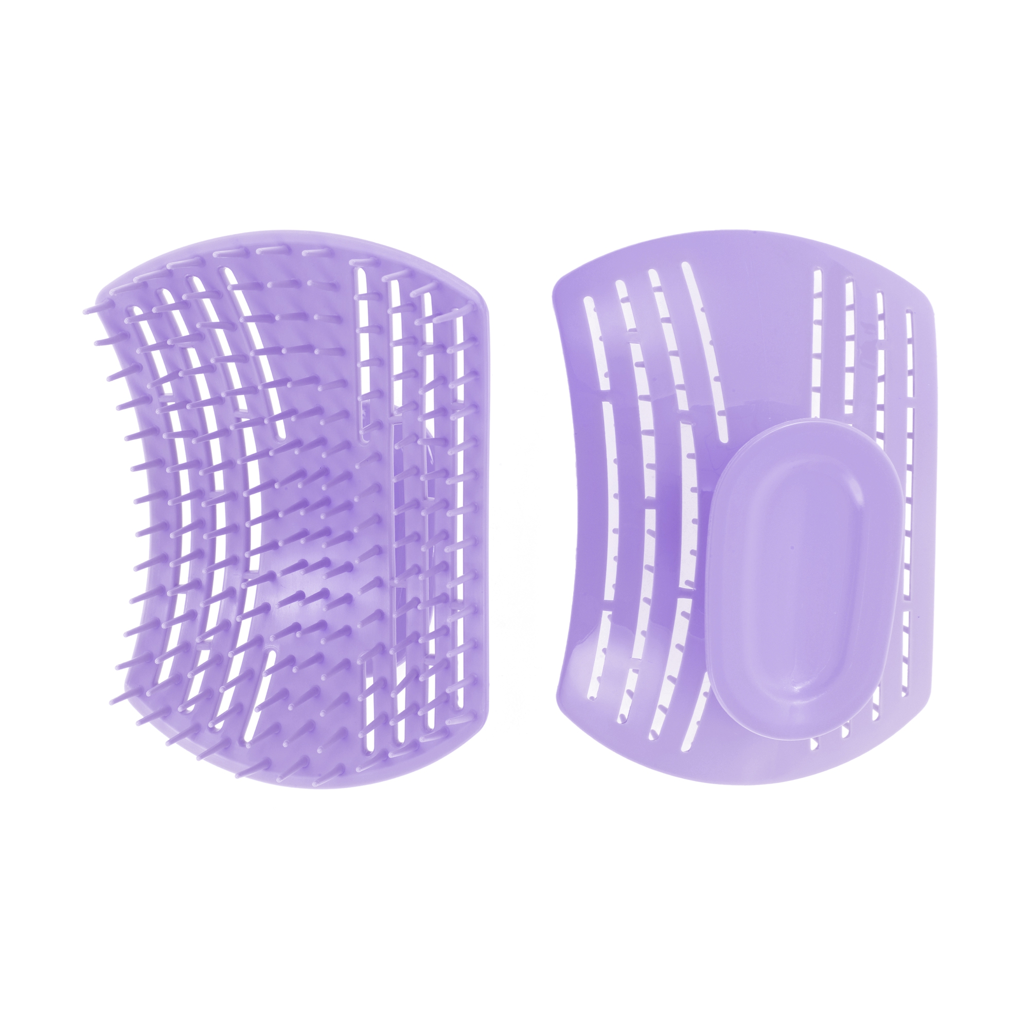 Unique Bargains Handle Hollow Hair Shampoo Brush for Head Massage 1 Pc Purple