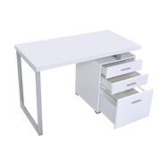 Writing Desk with 3 Drawers in White