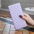 thumbnail image 5 of KAIYANG BINFEN COLOR BF Style-16 - Funda de piel con ranuras para tarjetas y diseño de rombos para Samsung Galaxy S25 Ultra, color verde, morado y multicolor, 5 of 5