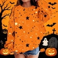 thumbnail image 5 of cocolona Halloween Printed Sweatshirt for Girls Oversized Crew Neck Long Sleeve Pullover Shirts Fall Fleece Lined Cute Sweatshirts, 5 of 5