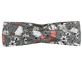 thumbnail image 1 of Garden Art Headband, Pattern Design with Hand Drawn Style Flowers and Floral Elements Romantic Rustic, Elastic and Soft Women's Bandana for Sports and Everyday Use, Grey Red Coconut, by Ambesonne, 1 of 3