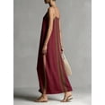 thumbnail image 6 of Ivory White Striped Linen-Blend Sleeveless Halter Maxi Slip Dress, 6 of 15
