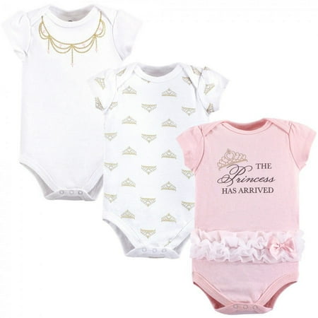 UPC: 0660168721881 | Little Treasure Baby Girl Cotton Bodysuits 3pk Princess 3-6 Months