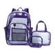 thumbnail image 3 of Mochila transparente de PVC para portátil, bolso de día, mochila informal, mochila escolar púrpura, 3 of 9
