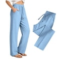thumbnail image 2 of Inleife Womens High Waist Quick Dry Pants Summer Ladies Drawstring Elastic Waist Breathable Casual & Comfy Trousers, 2 of 6