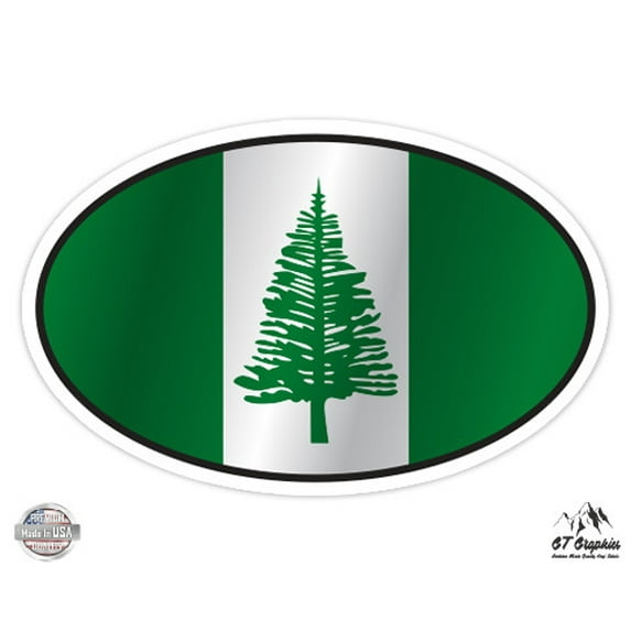 Norfolk Island Flag Oval - 12" Vinyl Sticker Waterproof Decal