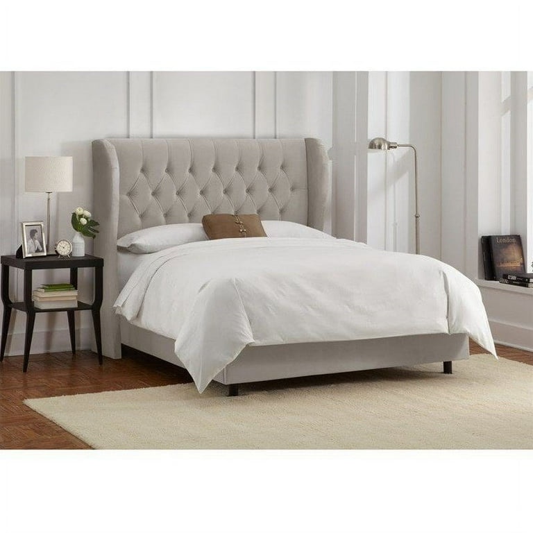 Tufted cheap wingback bed