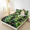 thumbnail image 4 of Feelyou Teens Funny Kitten Bed Sheets, Garden Green Leaves King Sheets, Kawaii Cat Animal Sheet Set, Luxury Bedroom Decor, 4-Piece, 4 of 7