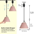 thumbnail image 5 of Kiven H-Type Track Lighting Light fixture, Vintage Halo Track Pendant Light with Built-in Cable Wrapper and Iron Lampshade, Adjustable Length for Bedroom Kitchen Home Lighting, 3-Light, 5 of 7